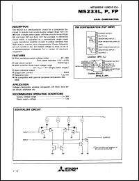 M5233P datasheet: Dual comparator M5233P