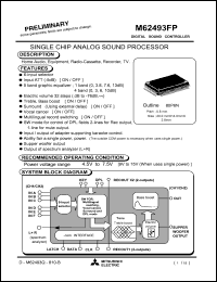 M62493FP datasheet: Digital sound controller M62493FP