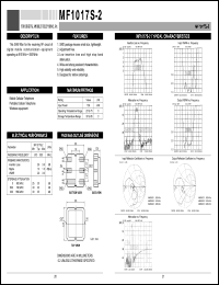 MF1017S-2 datasheet: Filter for the receiving RF circuit MF1017S-2