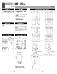 MF1070S-1 datasheet: Filter for the RF circuit MF1070S-1