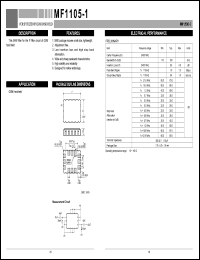 MF1105-1 datasheet: Filter for the IF circuit of GSM hand held MF1105-1
