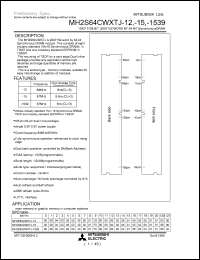 MH2S64CWXTJ-12 datasheet: 13417728-bit (2097152-word by 64-bit) synchronous DRAM MH2S64CWXTJ-12