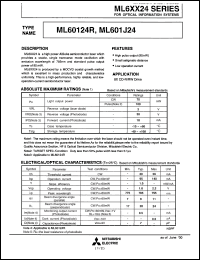 ML601J24 datasheet: High power AlGaAs semiconductor laser diode ML601J24