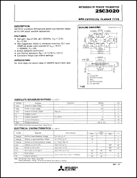 2SC3020 datasheet: NPN epitaxial planar type 2SC3020