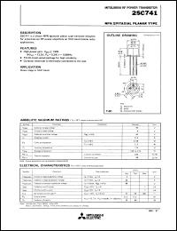 2SC741 datasheet: NPN epitaxial planar type 2SC741