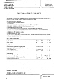 TDA2581 datasheet: Control circuit for SMPS TDA2581