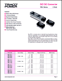 TES2-2411 datasheet: 2 Watt, input voltage range: 24V, output voltage 5V (400mA), DC/DC converter TES2-2411