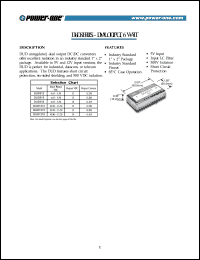 DUD518 datasheet: 6 Watt, input voltage range:4.65-5.5V, output voltage +/-18V (+/-0.165A) DC/DC converter DUD518
