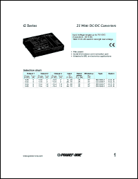 CG3040-7 datasheet: 25 Watt, input voltage range:36-75V, output voltage 5.05/+/-15.4V (5/1.6A) DC/DC converter CG3040-7