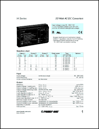 LH1001-2R datasheet: 50 Watt, input voltage range:85-255V, output voltage 5.1V (11A) AC/DC converter LH1001-2R