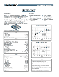 HBS033ZE-A datasheet: 50 Watt, input voltage range:34-75V, output voltage 3.3V (1.22A) DC/DC converter HBS033ZE-A