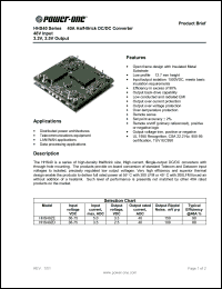 HHS40ZD datasheet: Input voltage range:36-75V, output voltage 2.5V (40A) half-brick DC/DC converter HHS40ZD