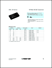 24IML10-15-3C datasheet: 10 Watt, input voltage range:18-36V output voltage 12V (0.7A) DC/DC converter 24IML10-15-3C