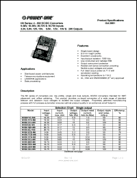 NVD01ZGG-M6 datasheet: Input voltage range:36-75V, output voltage +/-5V (+/-0.5A) DC/DC converter NVD01ZGG-M6