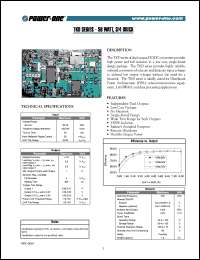 TKD12ZED-T datasheet: 50 Watt, input voltage range:36-75V, output voltage 3.3/2.5V,(12/12A) DC/DC converter TKD12ZED-T
