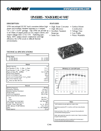 UPM301.5 datasheet: 40 Watt, input voltage range:3-3.6V, output voltage 1.5V,(12A) non-isolated DC/DC converter UPM301.5