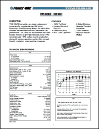 VWS100YJ datasheet: 100 Watt, input voltage range:18-36V, output voltage 15V,(6.7A)  DC/DC converter VWS100YJ