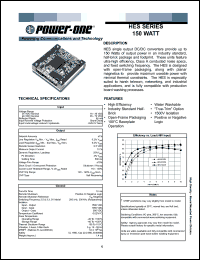 HES100ZE-A datasheet: 150 Watt, input voltage range:36-72V, output voltage 3.3V,(30A)   DC/DC converter HES100ZE-A