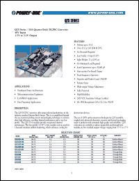 Q2S30ZA-M6 datasheet: Input voltage: 36-75V,  output voltage 1.5V, 30A quarter brick DC/DC converter Q2S30ZA-M6