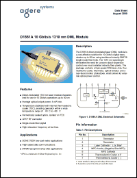 D1861A040 datasheet: 10 Gbits/s 1310 nm DML module. Connector SC/UPC standard D1861A040