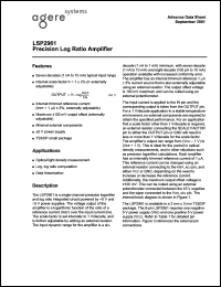 LSP2961 datasheet: Precision log ratio amplifier. LSP2961