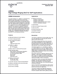 LUCL9500ARG datasheet: High-voltage ringing SLIC for VolP applications LUCL9500ARG
