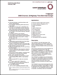 TTS12K32T3BAL datasheet: 2048-channel, 32-highway time-slot interchanger. TTS12K32T3BAL