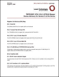 TMPR28051-3-SL5 datasheet: STS-1/AU-3(STM-0) mapper TMPR28051-3-SL5