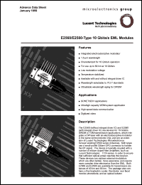 E2560 datasheet: 10 Gbits/s EML module. GPO connector RF input. E2560