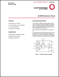 LG1602BXB datasheet: Decision circuit. Packaged in flat pack container. LG1602BXB