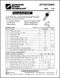 APT8GT60KR datasheet: 600V, 17A thunderbolt IGBT APT8GT60KR