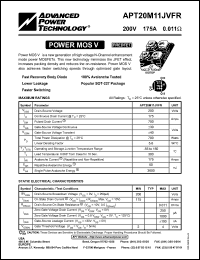 APT20M11JVFR datasheet: 200V, 175A power MOS V transistor APT20M11JVFR