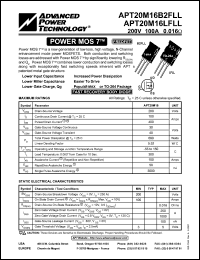 APT20M16B2FLL datasheet: 200V, 100A power MOS 7 transistor APT20M16B2FLL