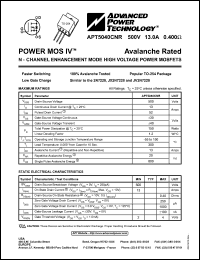 APT5040CNR datasheet: 500V, 13A power MOS IV transistor APT5040CNR