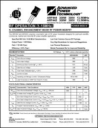 ARF445 datasheet: 300V, 300W, RF operation ARF445