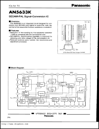 AN5633K datasheet: SECAM-PAL signal conversation ic. AN5633K