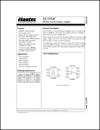 EL5192CS datasheet: 600MHz, current feedback amplifier EL5192CS