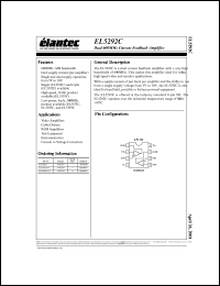 EL5292CS datasheet: Dual 600MHz, current feedback amplifier EL5292CS