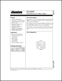 EL5293CS datasheet: Dual 300MHz, current feedback amplifier EL5293CS