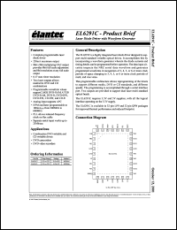 EL6291CL datasheet: Laser diode driver with waveform generator EL6291CL