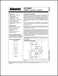 EL2009CT datasheet: 90MHz, 1 Amp buffer amplifier EL2009CT
