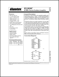 EL2020CM datasheet: 50MHz, current feedback amplifier EL2020CM