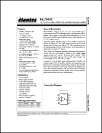 EL2044CN datasheet: Low power/low voltage 120MHz unity-gain stable operational  amplifier EL2044CN