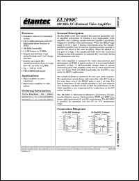 EL2090CM datasheet: 100MHz DC-restored video amplifier EL2090CM