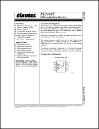 EL2142CN datasheet: Differential line receiver EL2142CN