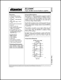 EL2360CN datasheet: Triple 130MHz current feedback amplifier EL2360CN