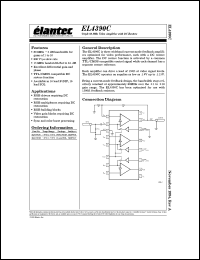 EL4390CM datasheet: Triple 80 MHz video amplifier with DC restore EL4390CM