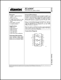 EL4393CM datasheet: Triple 80 MHz video amplifier w/disable EL4393CM
