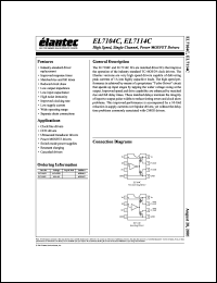 EL7104CN datasheet: High speed, single channel, power MOSFET driver EL7104CN