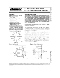 ELH0041G/883B datasheet: 0.1 Amp power operational amplifier ELH0041G/883B